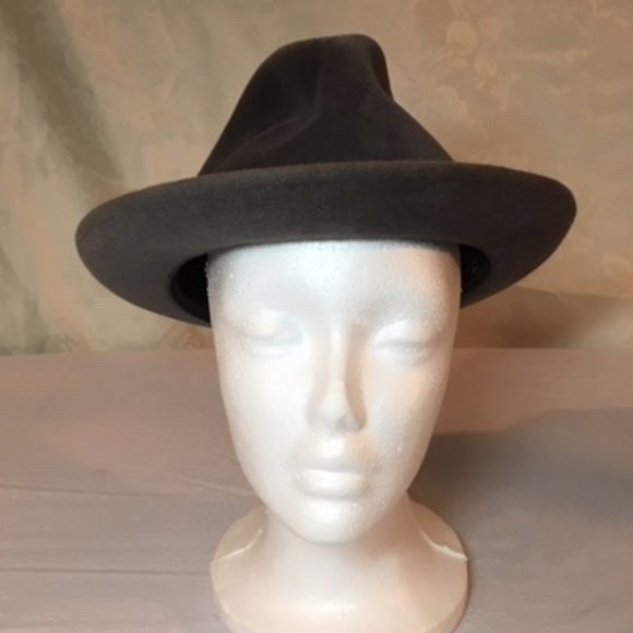 RARE Vintage STETSON Sovereign Gray Felt Fur Fedora Hat - Picture 7 of 16